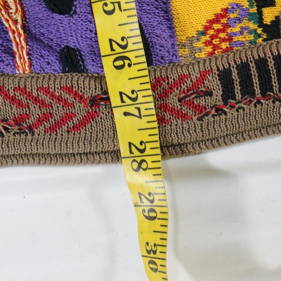 vtg COOGI Authentic Vibrant Multicolor Woven Crewneck Sweater Sz M Men - Picture 8 of 8